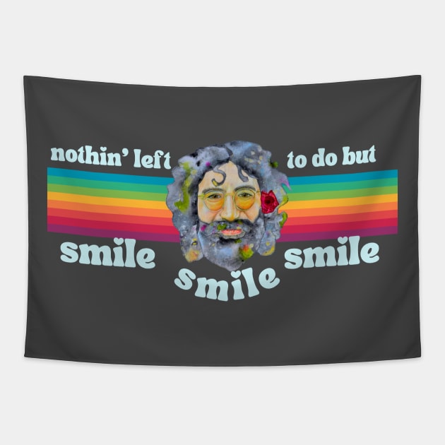 Rainbow Smile (for dark shirts) Tapestry by karenpaytonart