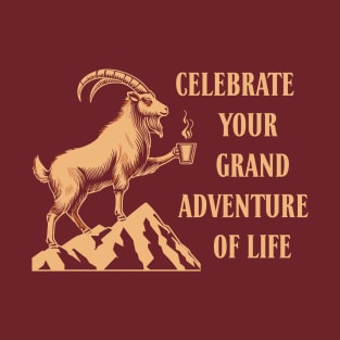 "Coffee Peaks" Mountain Goat Adventure T-Shirt