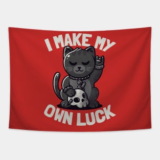 I Make My Own Luck - Cute Evil Beckoning Cat Gift Tapestry