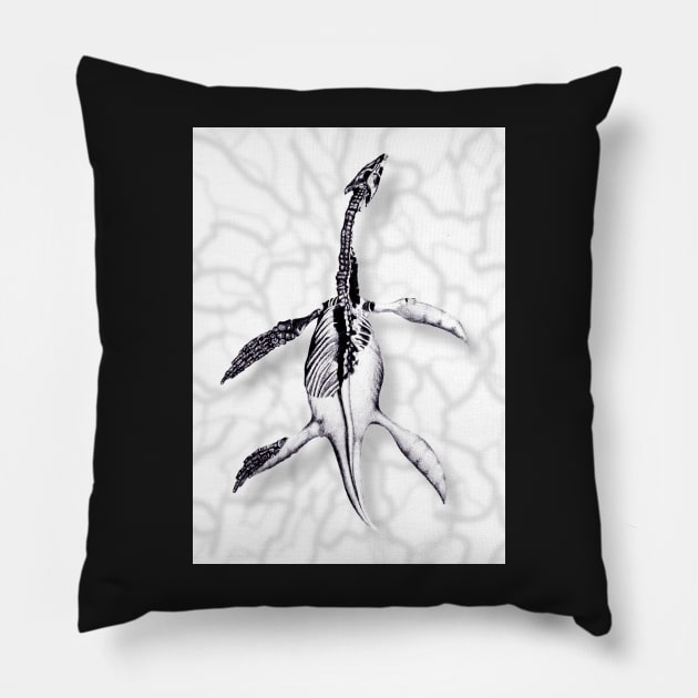 Plesiosaur Pillow by amandadenneyart