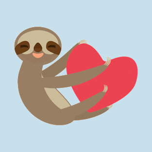 Cute sloth with red heart T-Shirt