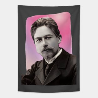 Russian Playwright Anton Chekhov illustration Tapestry