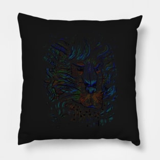 Glow Lion Art Pillow