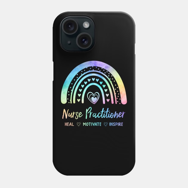 Nurse Practitioner NP Watercolor Rainbow Nursing Phone Case by ARTBYHM