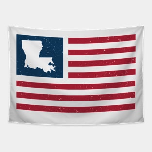 Vintage Louisiana USA Flag // Retro American Flag Stars and Stripes Tapestry