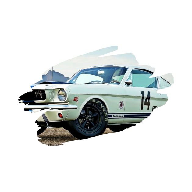 Mustang GT350 Action Art Splash Print by Auto-Prints