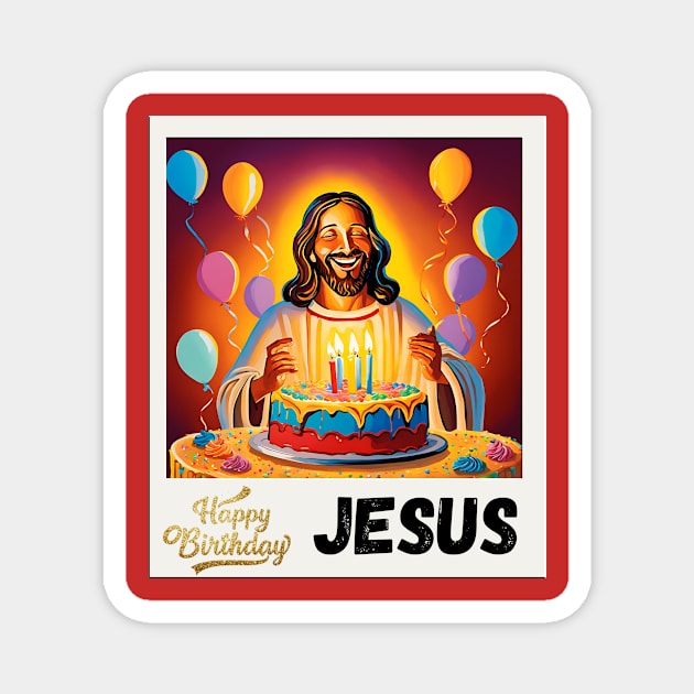 Christmas Tree - Happy Birthday Jesus Magnet by Theater Bro