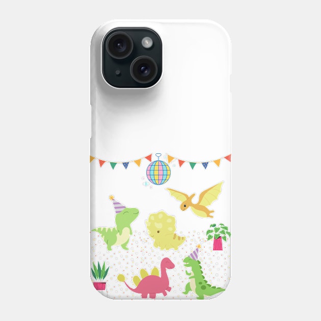 Dinosaurs Having A Friendly Party Phone Case by DAHLIATTE