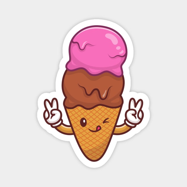 Cute Ice Cream Cone Magnet by Catalyst Labs