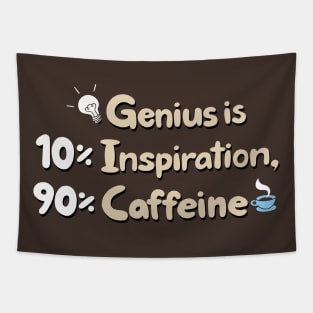 Coffee Scientist Edison Quote Funny Typography Caffeine Slogan Tapestry