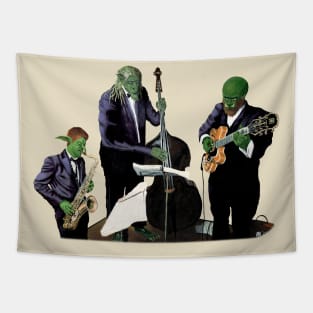 Goblin, Troll, and Orc Jazz Musician Fantasyart Tapestry