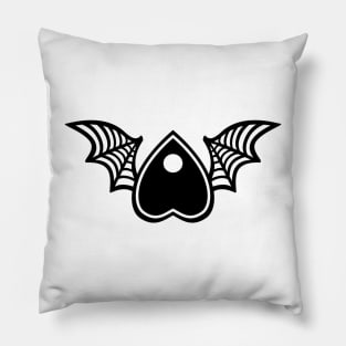 Planchette with Wings - Black on White Pillow