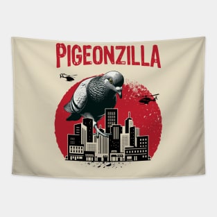 Pigeonzilla Funny Remake Classic Japanese Film Cute Tapestry