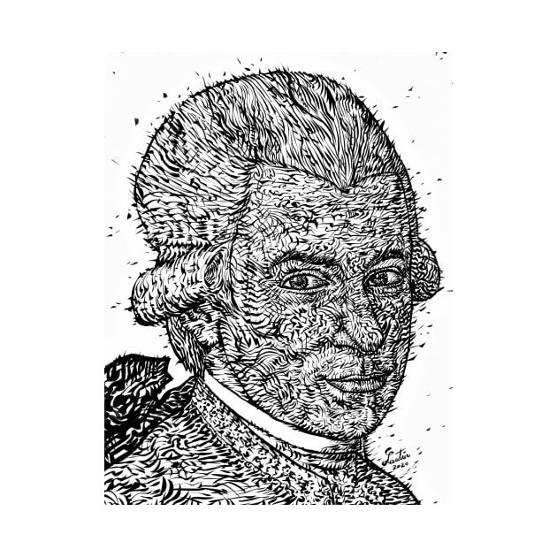 WOLFGANG AMADEUS MOZART ink portrait.2 by lautir