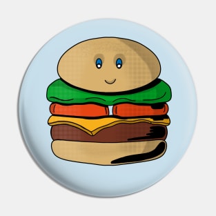 Adorable Cute Burger Hamburger Kawaii Pin