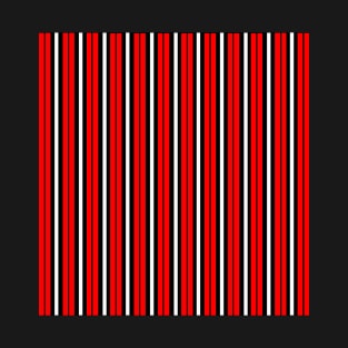 Red White and Black Striped Graphic T-Shirt