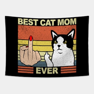 Best Cat Mom Ever Vintage Retro Tapestry