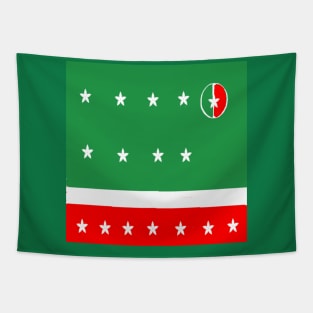 Sporty Italian Design on Green Background Tapestry