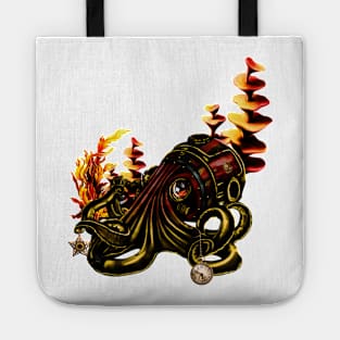 Awesome steampunk octopus with plants Tote