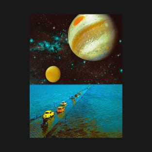 Infinite Sea - Space Collage, Retro Futurism, Sci-Fi T-Shirt