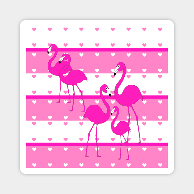 Think Pink Flamingos - Pink Flamingo Art Magnet by SartorisArt1