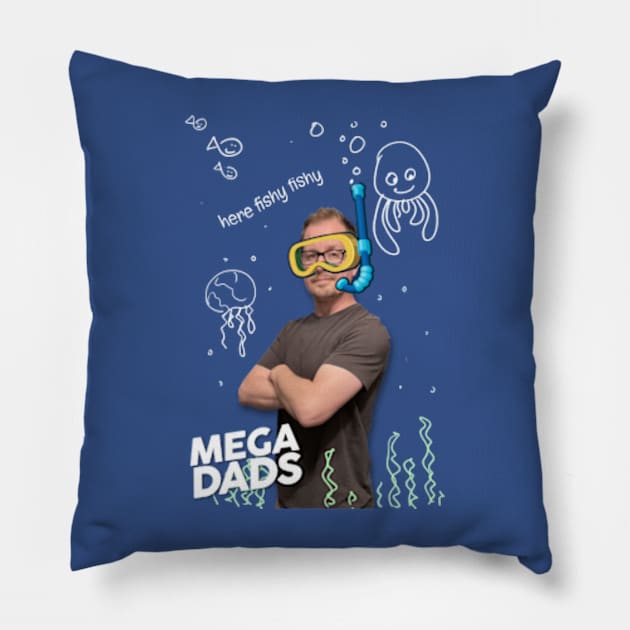 Here Fishy Fishy Pillow by adamleonhardt