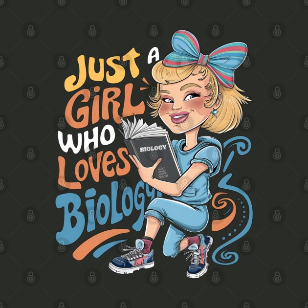 Just a Girl Who Loves BIOLOGY. Groovy funny by TRACHLUIM