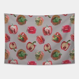 Bell pepper, paprika pattern,vegan Tapestry