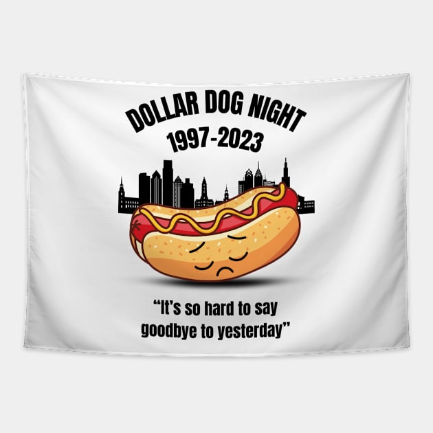 Philadelphia Baseball Dollar Dog Night RIP Tapestry by sinistergrynn