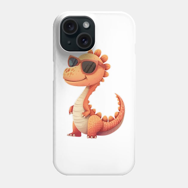 Cute Little Dinosaur Phone Case by Obotan Mmienu