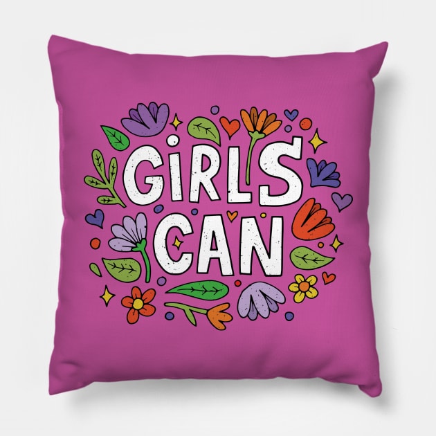 Girl Power Feminist T-Shirt - Feminist Equal Rights Shirt Pillow by andreperez87