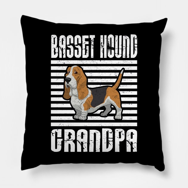 Basset Hound Grandpa Proud Dogs Pillow by aaltadel