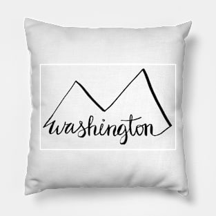 Washington State and Mountains Outline Logo Pillow