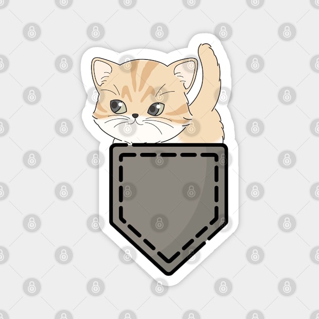 Cute kitten Cat in pocket | I love cats Magnet by Jose Luiz Filho