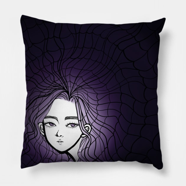 Spider web Pillow by youje