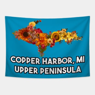 Floral Copper Harbor UP Logo Tapestry