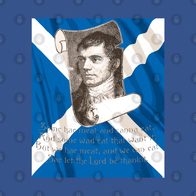 Selkirk Grace Burns Night And Scottish Saltire by taiche