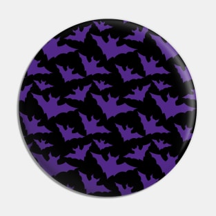 Halloween purple bats black cool spooky silhouette pattern Pin