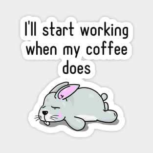 Coffee Bunny Magnet