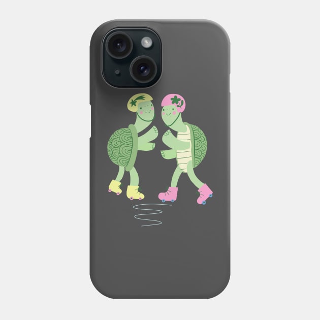 Turtles on Rollerskates Phone Case by Rebelform