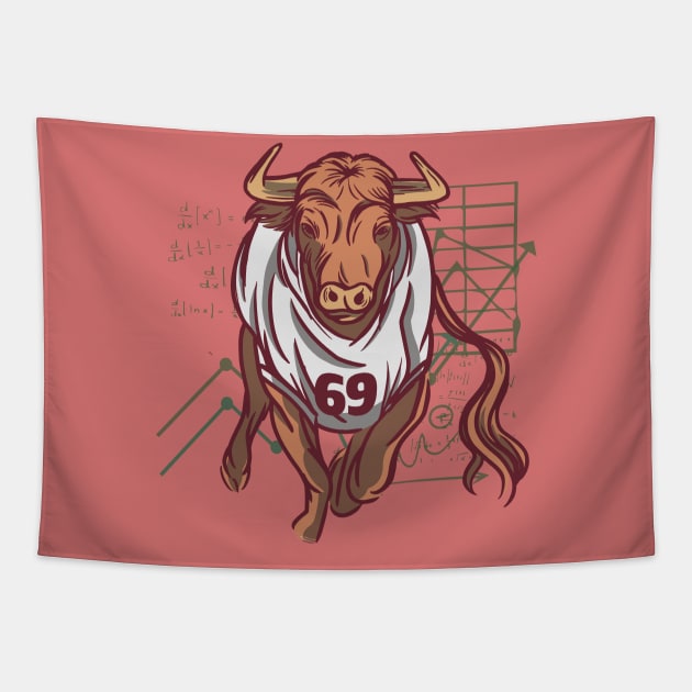 Stock Market Bull Bullish Market Day Trading Tapestry by Printroof