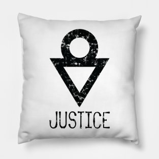 African Adinkra Symbols "Justice" Black Colour. Pillow