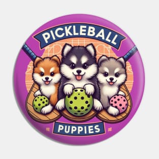 Pomsky Puppies Pickleball Design Pin