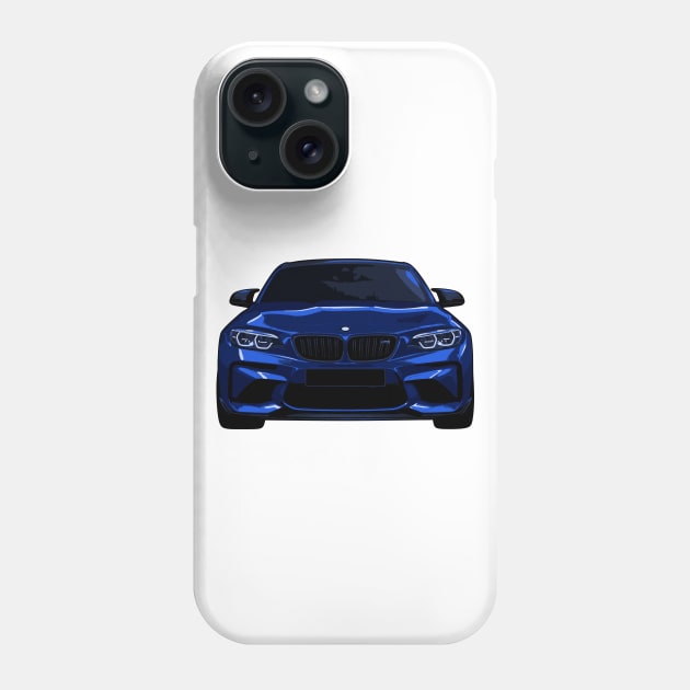 Blue BMW M2 Illustration Phone Case by KAM Std