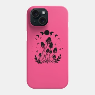 mushroom family night plants moonphase Phone Case