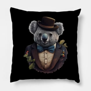 Koala with top hat Pillow