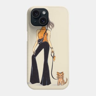 Stylish Girl with Her Cute Dog Phone Case