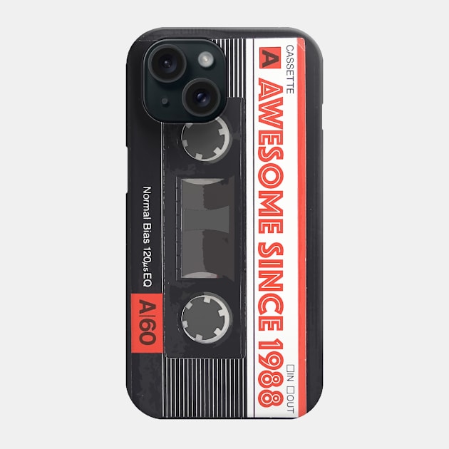 Classic Cassette Tape Mixtape - Awesome Since 1988 Birthday Gift Phone Case by DankFutura