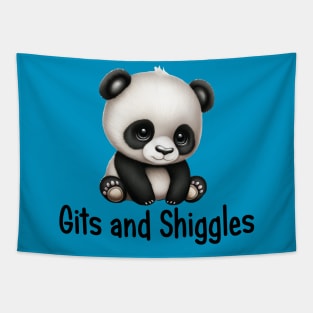 Gits and Shiggles - Funny Saying with Cute Baby Panda Bear Tapestry