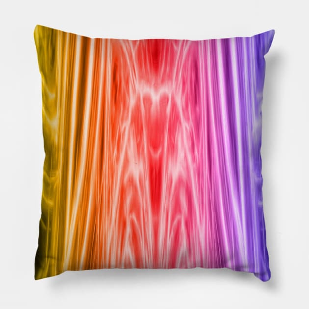 Vibrant rainbow fractal distortion Pillow by hereswendy